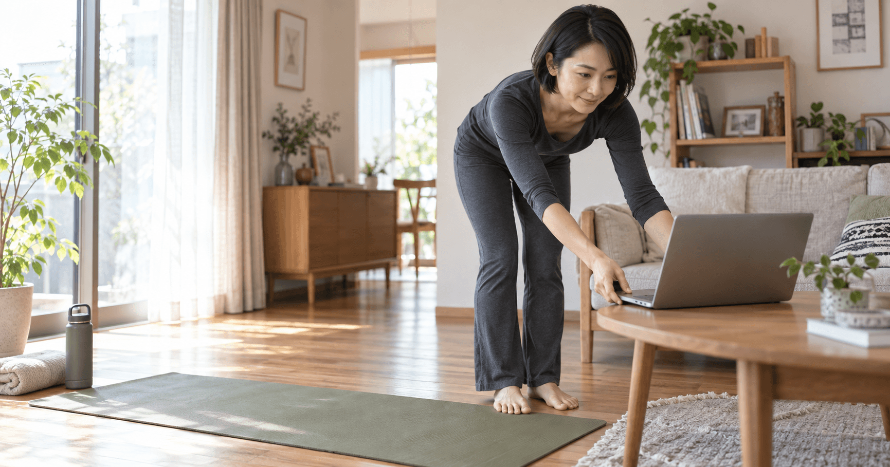 実技の前に端末を調整する成人のイメージ