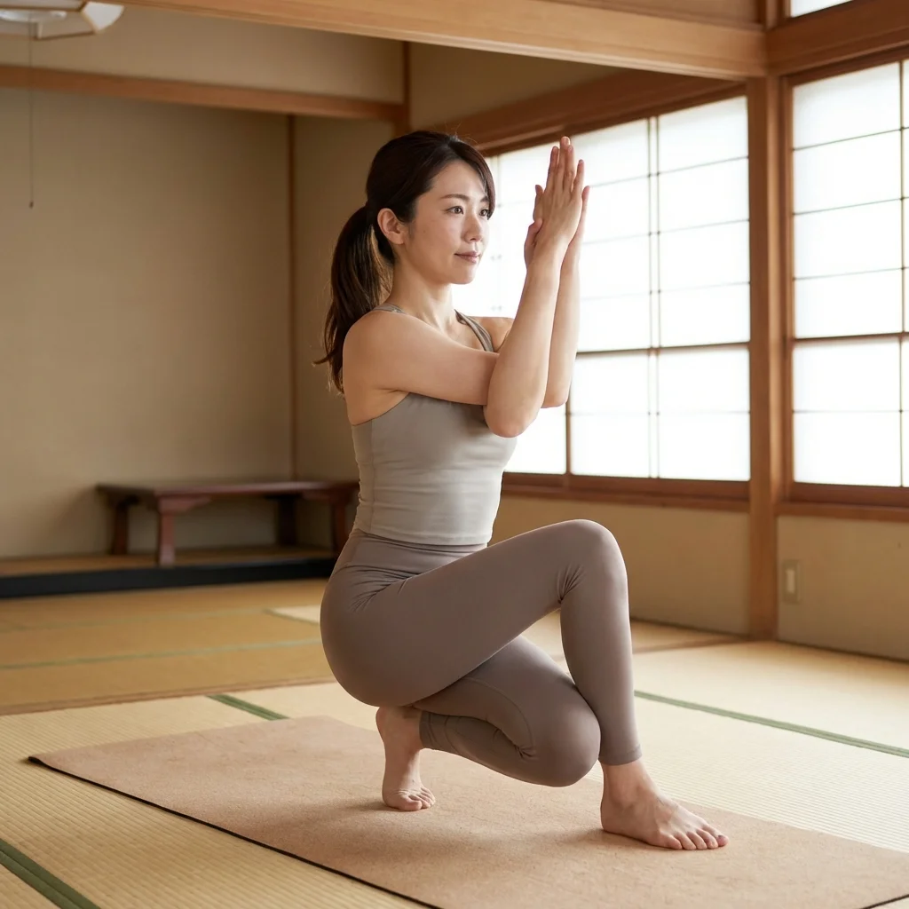 ヨガ資格の学習に取り組む女性の様子