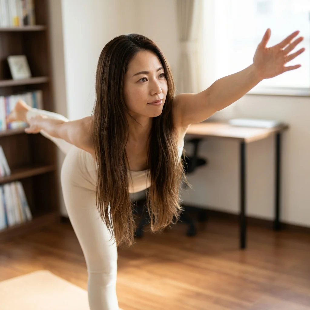 ヨガ資格の基礎知識を学ぶ女性がスタジオで瞑想するイメージ