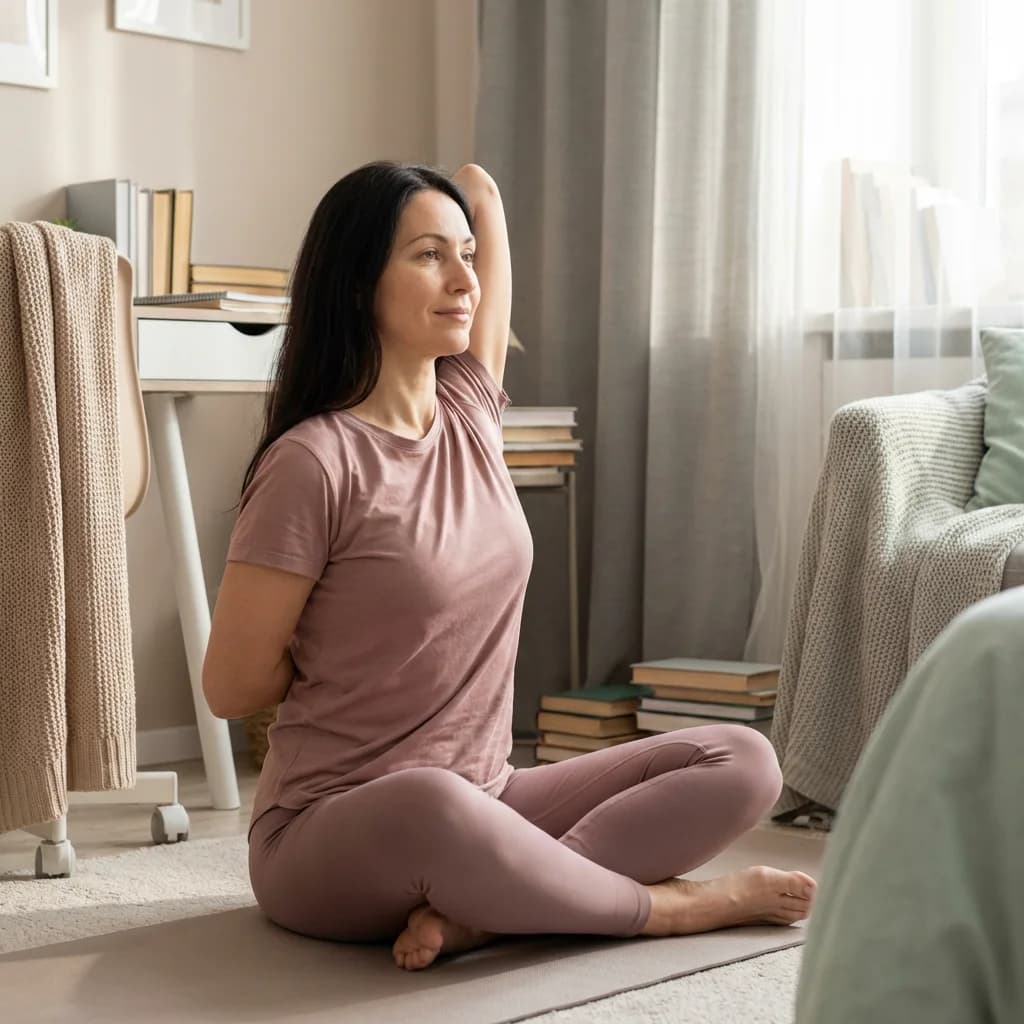 育児中にRYT200資格取得を目指すヨガの学習シーン