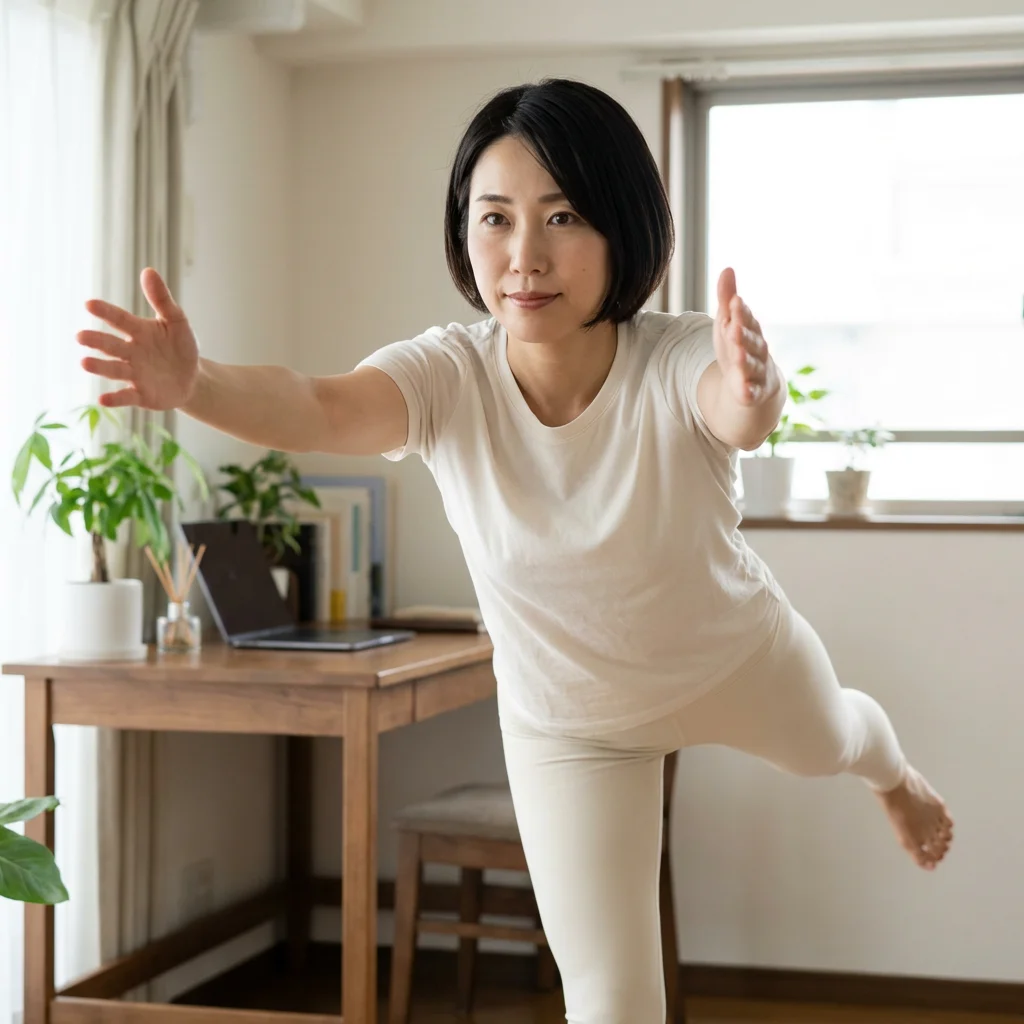 ヨガの実践を通じて内側と向き合う女性