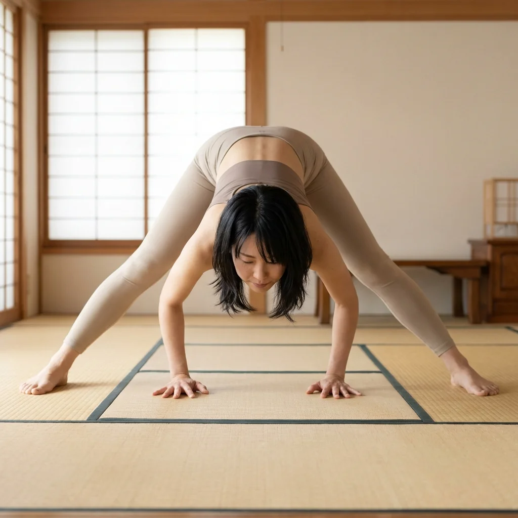 ヨガインストラクターが身体感覚を整えながら瞑想している様子